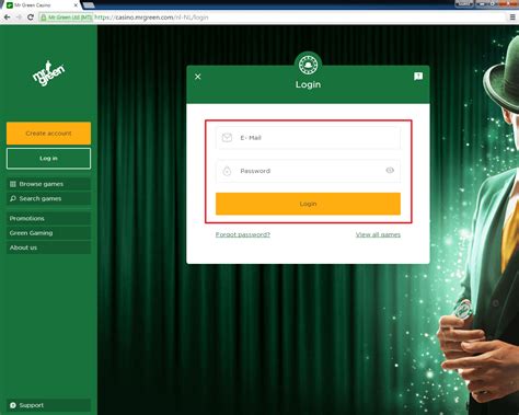 mr green casino login